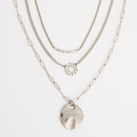 Waterproof Necklace Narelle 16" Layered CZ Pendant