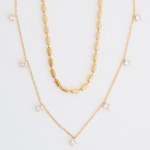 Waterproof Necklace Narelle 16"/18" Layered Crystal Chain