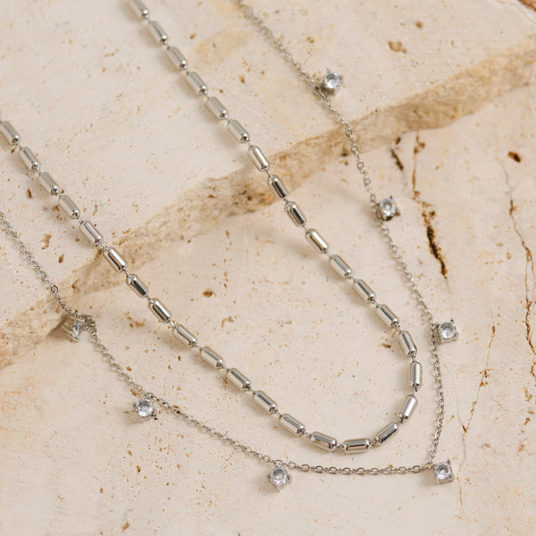 Waterproof Necklace Narelle 16"/18" Layered Crystal Chain