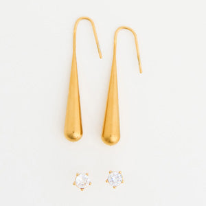 Waterproof Earrings Narelle Teardrop & CZ Stud Earring Set