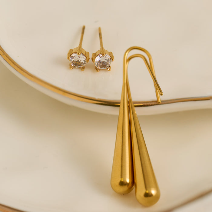 Waterproof Earrings Narelle Teardrop & CZ Stud Earring Set