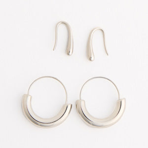 Waterproof Earrings Narelle Crescent Hoop & Teardrop Duo