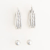 Waterproof Earrings Narelle Huggie Hoop & Ball Stud Duo