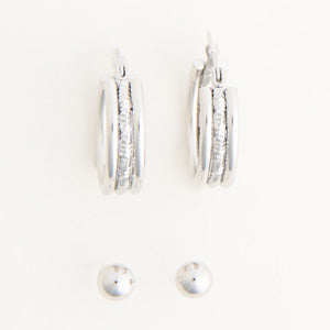 Waterproof Earrings Narelle Huggie Hoop & Ball Stud Duo