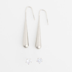 Waterproof Earrings Narelle Teardrop & CZ Stud Earring Set