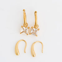 Waterproof Earrings Narelle CZ Hoop & Teardrop Earring Set
