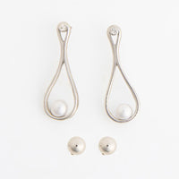 Waterproof Earrings Narelle Teardrop Pearl & Ball Stud Set