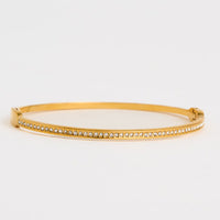 Waterproof Bracelet Narelle 6 3/4" Slim Round Crystal Bangle
