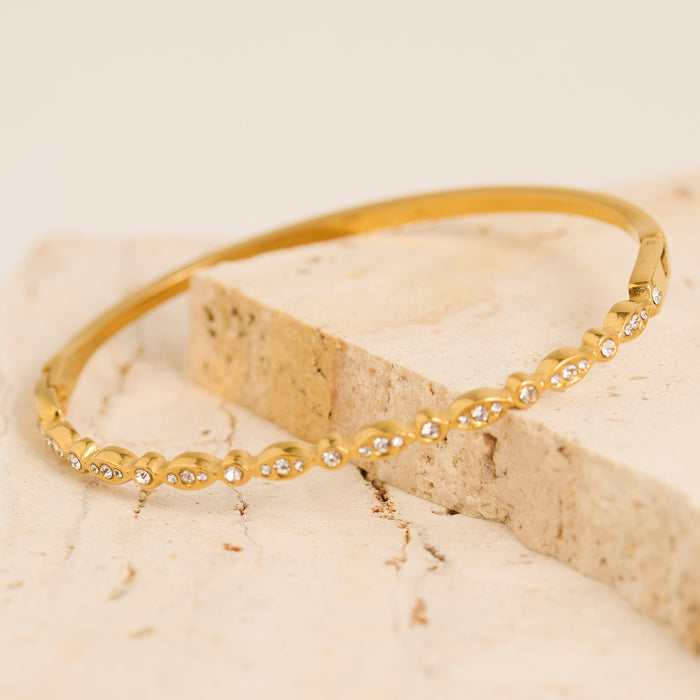 Waterproof Bracelet Narelle 6 3/4" Marquise Crystal Bangle