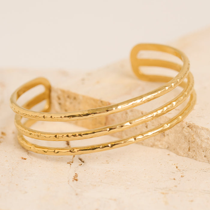 Waterproof Bracelet Narelle 6" Wide Multi Row Textured Cuff