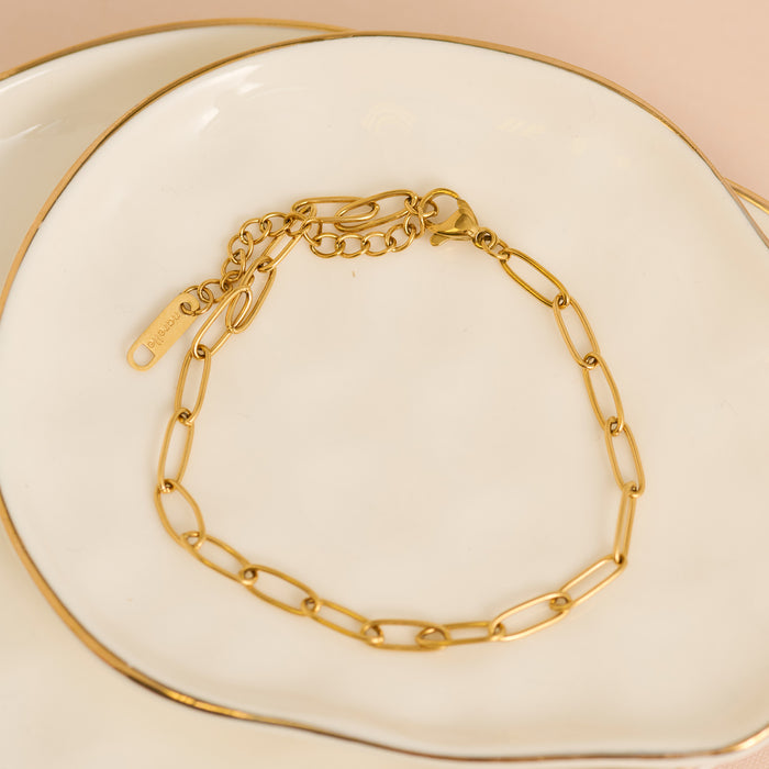 Waterproof Bracelet Narelle 6 3/4" Paperclip Chain Bracelet