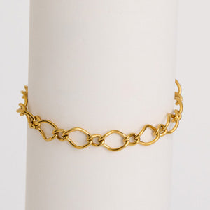 Waterproof Bracelet Narelle 6 3/4" Wavy Open Link Chain