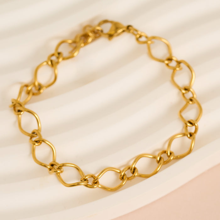 Waterproof Bracelet Narelle 6 3/4" Wavy Open Link Chain