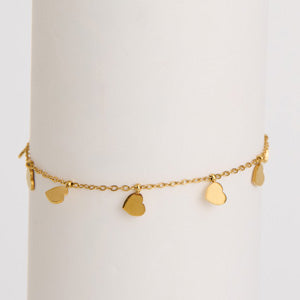 Waterproof Bracelet Narelle 6 3/4" Heart Charm Chain