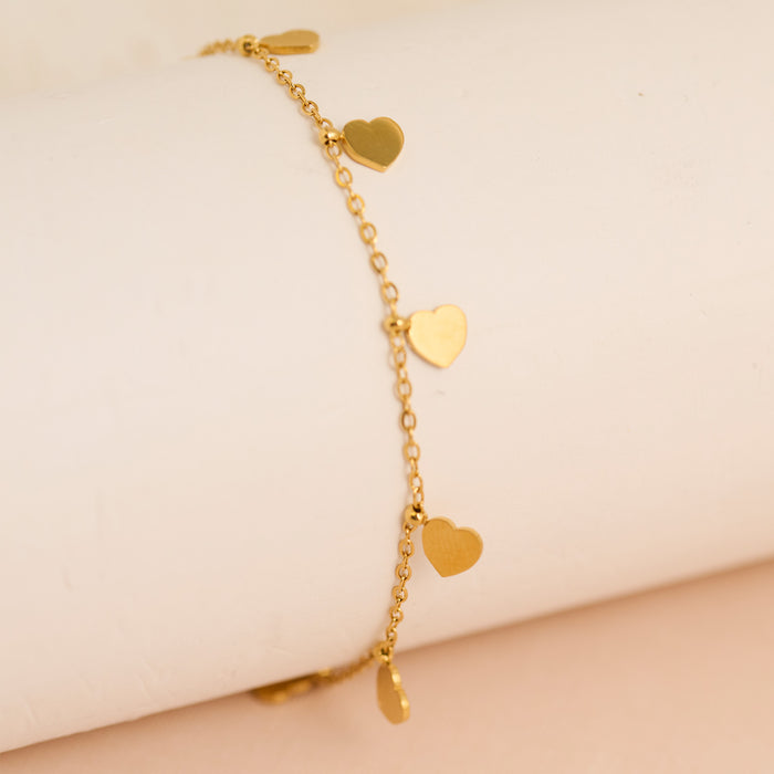 Waterproof Bracelet Narelle 6 3/4" Heart Charm Chain