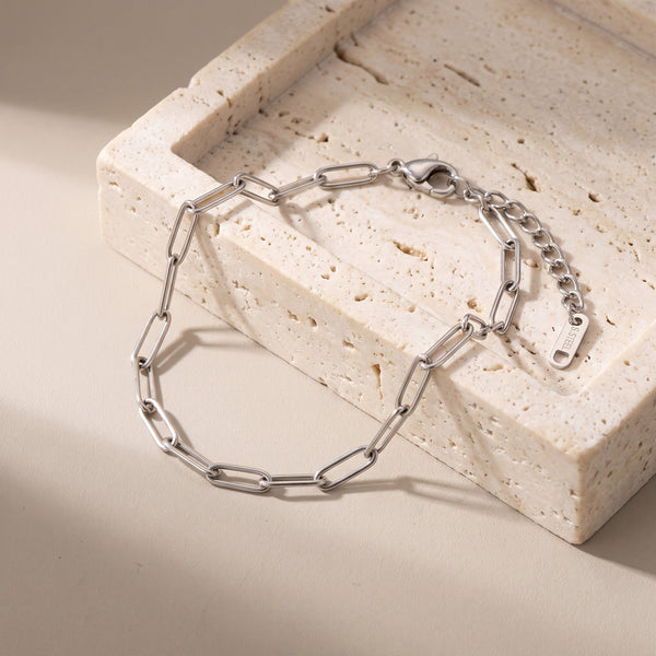 Waterproof Bracelet Narelle 6 3/4" Paperclip Chain Bracelet