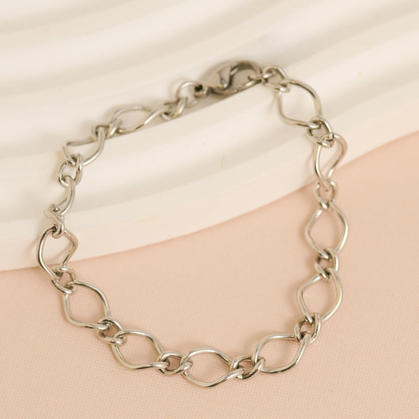 Waterproof Bracelet Narelle 6 3/4" Wavy Open Link Chain