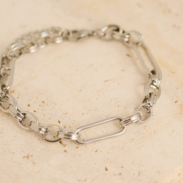 Waterproof Bracelet Narelle 6 3/4" Mixed Link Chain