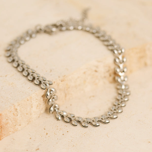 Waterproof Bracelet Narelle 6 3/4" Wheat Leaf Chain Bracelet