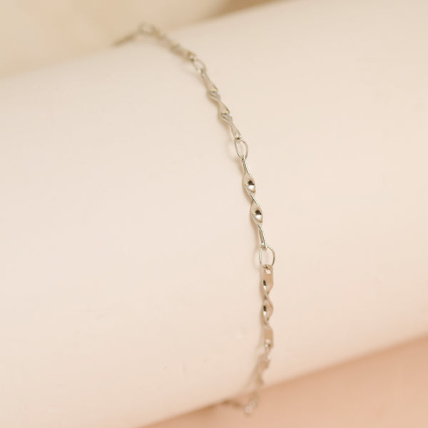 Waterproof Bracelet Narelle 6 3/4" Twisted Station Chain