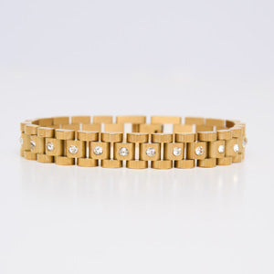 Waterproof Bracelet Narelle 8 1/4" President Link CZ Band