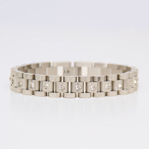 Waterproof Bracelet Narelle 8 1/4" President Link CZ Band