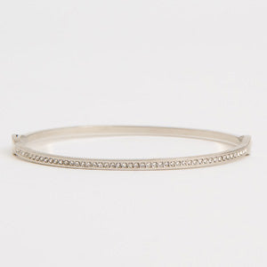 Waterproof Bracelet Narelle 6 3/4" Slim Round Crystal Bangle