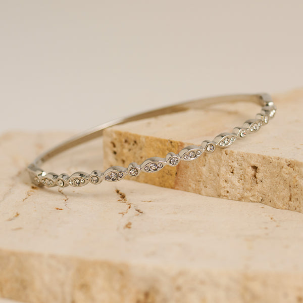 Waterproof Bracelet Narelle 6 3/4" Marquise Crystal Bangle