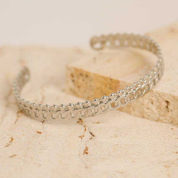 Waterproof Bracelet Narelle 6" Textured Open Cuff Bangle