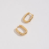 Medium Link Huggie Hoop Earrings