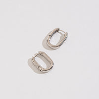 Medium Link Huggie Hoop Earrings