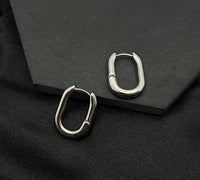 Medium Link Huggie Hoop Earrings