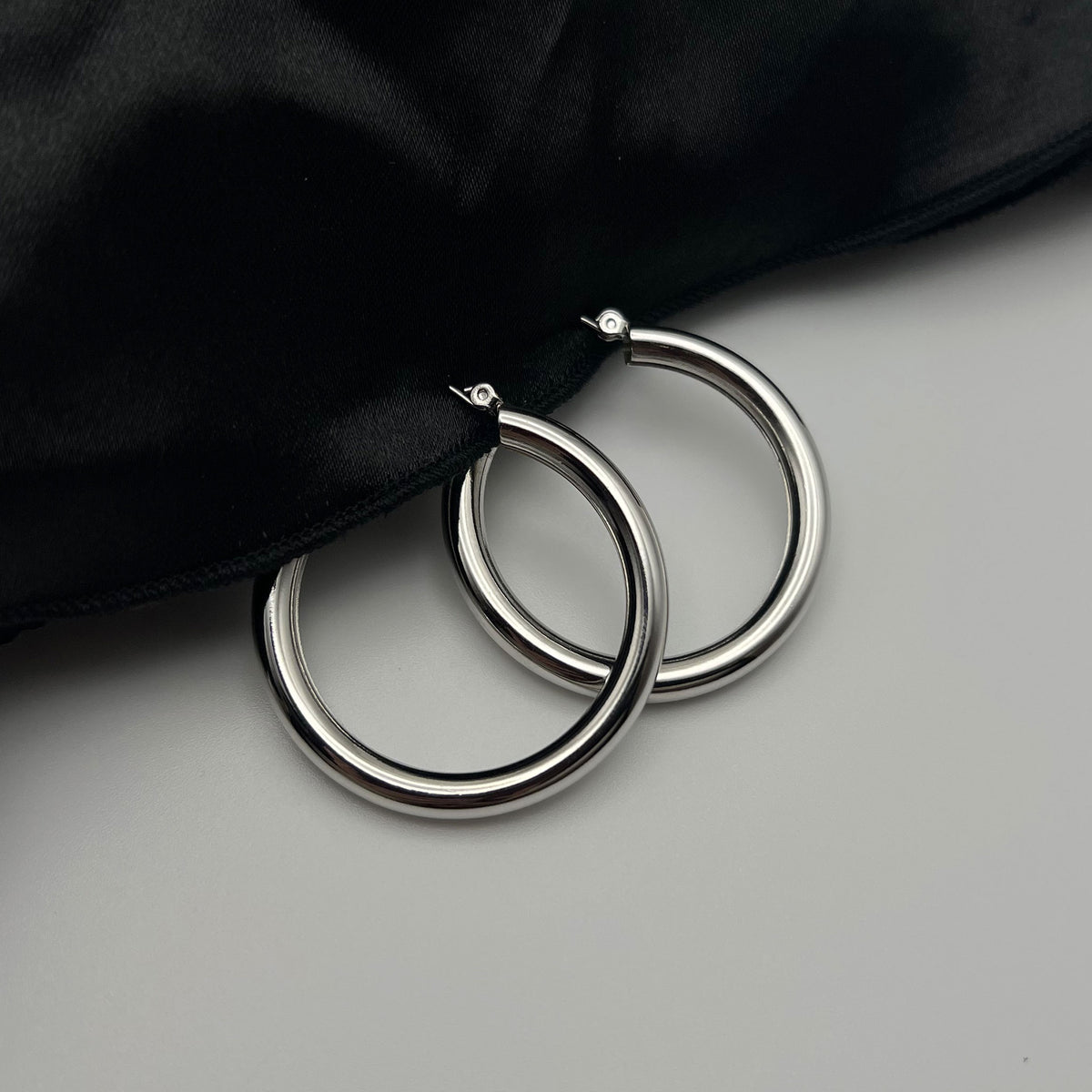 Large Tube Hoop Earrings