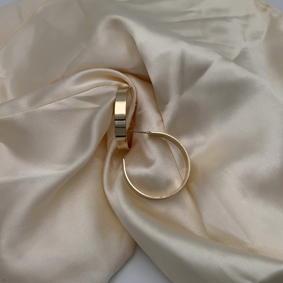 Large Flat Hoop Earrings