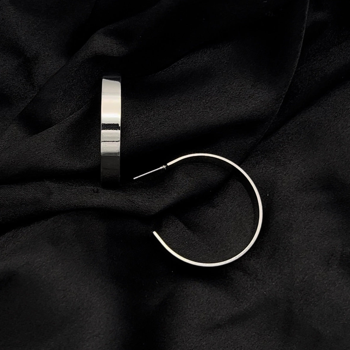 Large Flat Hoop Earrings