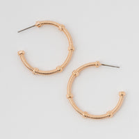 Medium Textured C Hoop Earrings