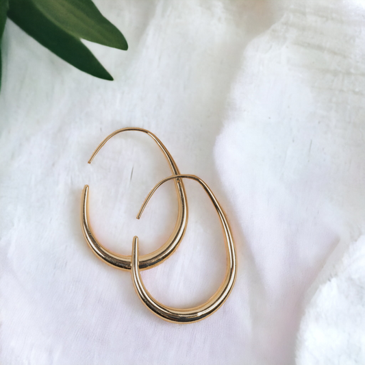 Medium Graduated Oval Hoop Earrings