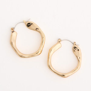 Hoop Earrings Organic Wavy Hoop Trendy Fashion Earrings