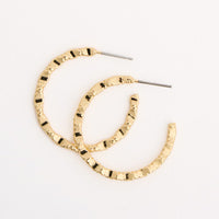 Hoop Earrings Textured Open C-Hoop Modern Fashion Earrings