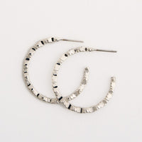 Hoop Earrings Textured Open C-Hoop Modern Fashion Earrings