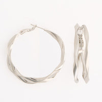 Hoop Earrings Oversized Split Twisted Double Strand Fashion