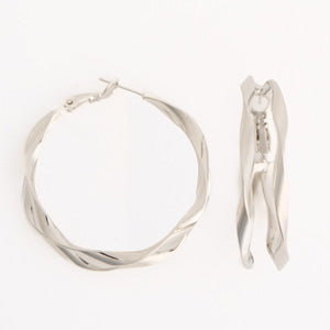 Hoop Earrings Oversized Split Twisted Double Strand Fashion