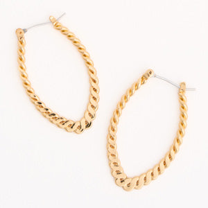 Hoop Earrings Twisted Rope Oval Large Fashion Hoops