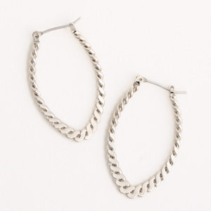 Hoop Earrings Twisted Rope Oval Large Fashion Hoops