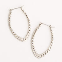 Hoop Earrings Twisted Rope Oval Large Fashion Hoops