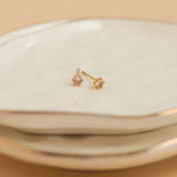 Waterproof Earrings 3mm Round Cubic Zirconia Stud Narelle