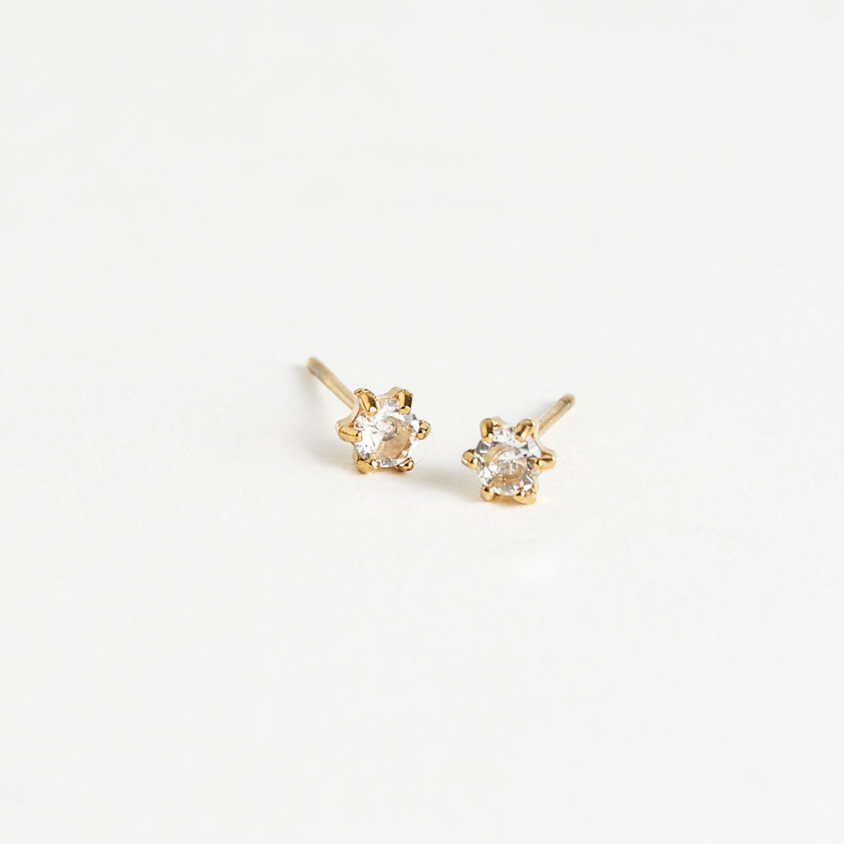 Waterproof Earrings 3mm Round Cubic Zirconia Stud Narelle