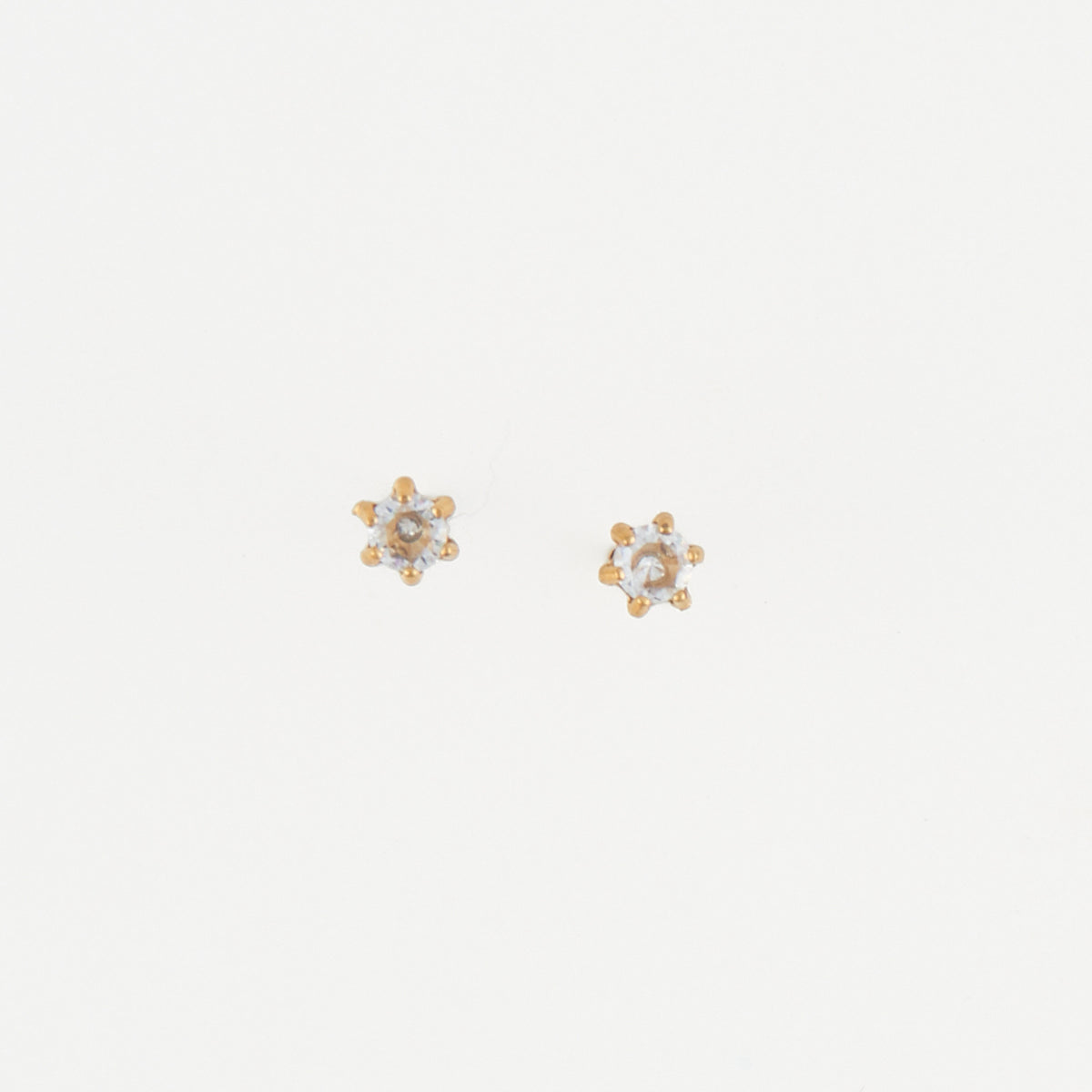 Waterproof Earrings 3mm Round Cubic Zirconia Stud Narelle