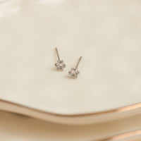 Waterproof Earrings 3mm Round Cubic Zirconia Stud Narelle