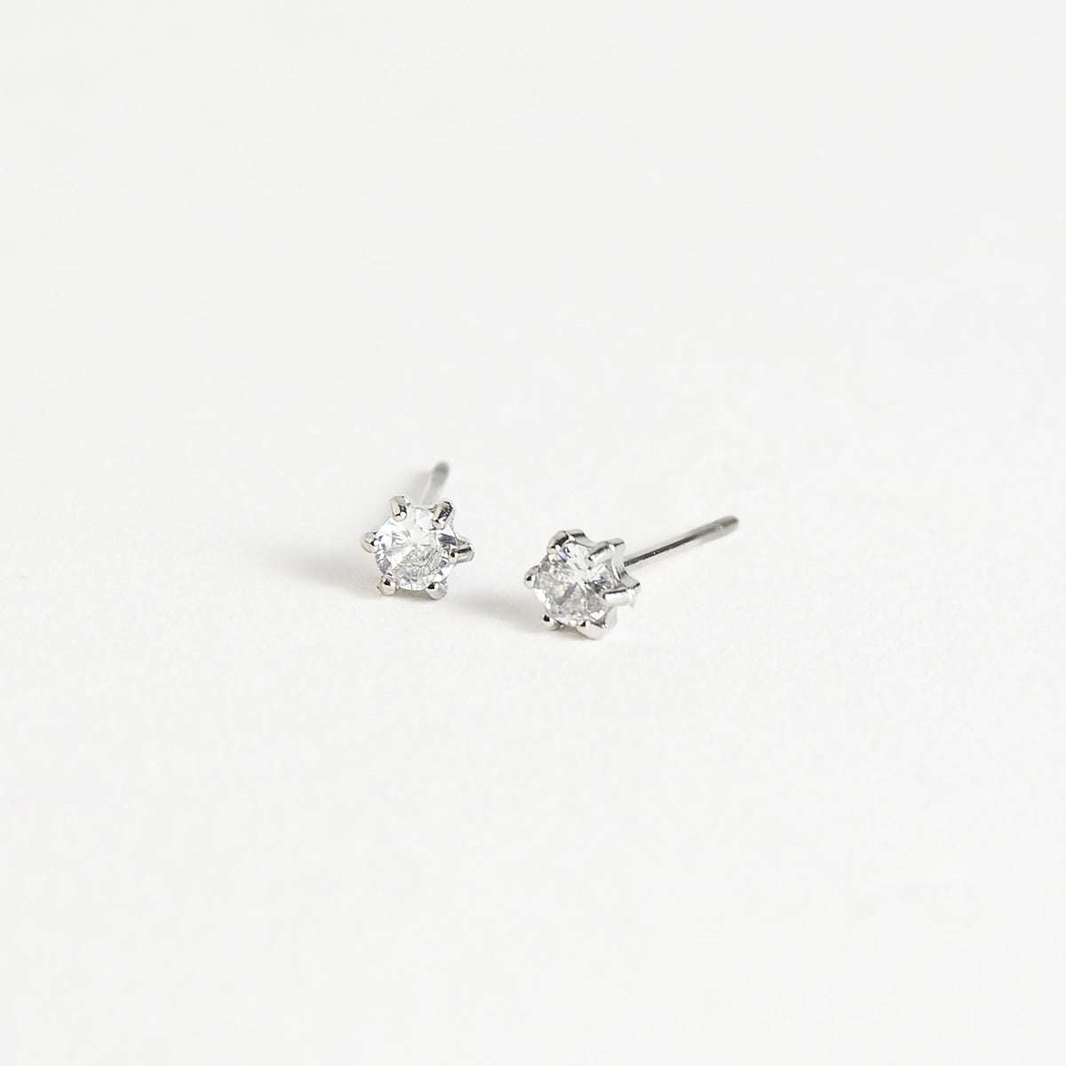 Waterproof Earrings 3mm Round Cubic Zirconia Stud Narelle